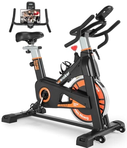 Exercise Bike, WENOKER Stationary Bike for Home, Indoor Bike with Silent Belt Drive, Heavy Flywheel, Multi-grips Handlebar and Upgraded LCD Monitor