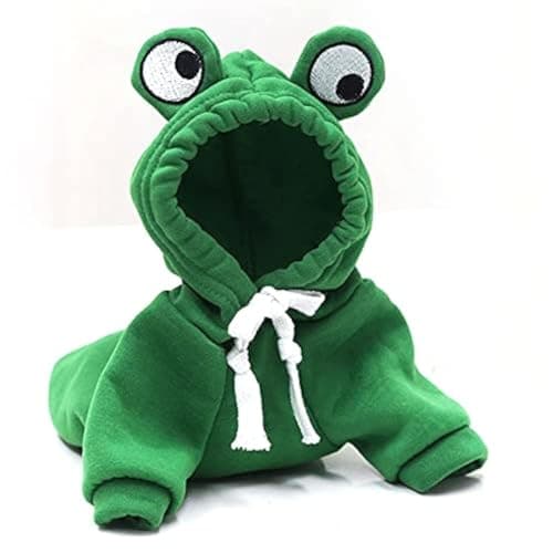 Warm Dog Winter Clothes Cute Fruit Dog Coat Hoodies Fleece Pet Dogs Costume Jacket for French Bulldog Chihuahua Ropa para Perro(Green,S)