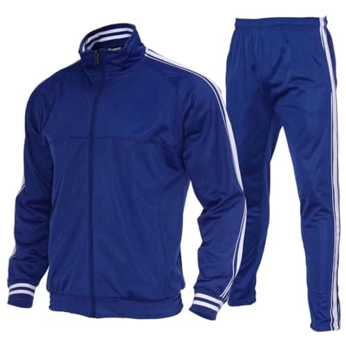 AKsit Men's Athletic Tracksuit Stand-up collar Full Zip Sports Set Casual Comfy Jogging Sweat Suits for Men(Royal blue 3XL)