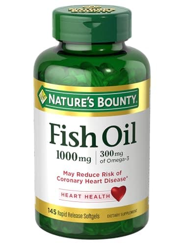 Nature's Bounty Fish Oil, Supports Heart Health, 1000mg, Rapid Release Softgels, 145 Ct