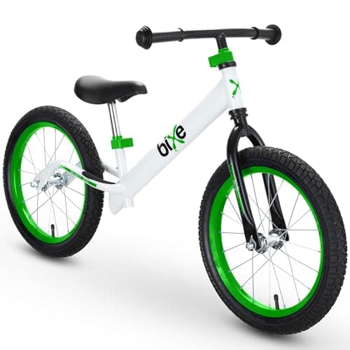 Bixe Balance Bike - 16" (40.6 cm) Big Kids' Training Bikes - Kids Balance Bike Designed for Children Ages 4 to 9 - No Pedal Push Bicycle for Boys or Girls - Green