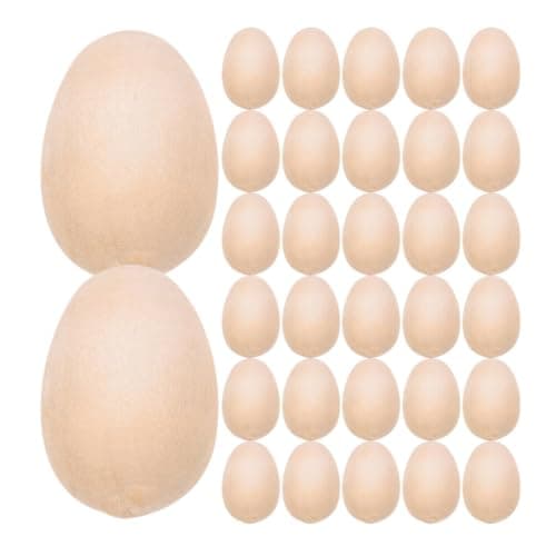 200pcs Mini Wooden Eggs Unfinished Easter Eggs DIY Unpainted Egg Model Artificial for DIY Painting Crafts