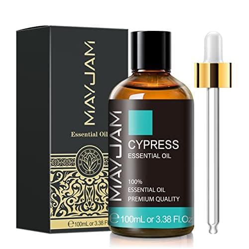 Cypress Essential Oil, MAYJAM 3.38fl.oz/100ml Cypress Oil with Glass Dropper, Ideal for Bedroom Living Room Office Use