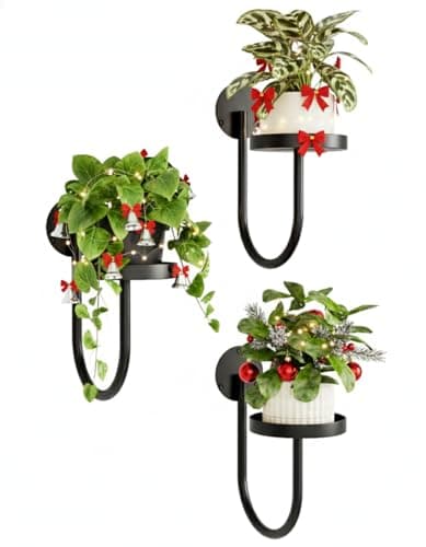 Bamworld Hanging Planters for Indoor Plants Wall Plant Holder Plant Hanger Indoor Wall Planters Window Plant Shelves Hanging Plant Holder Window Plant Hanger Plant Decor Black 3pcs