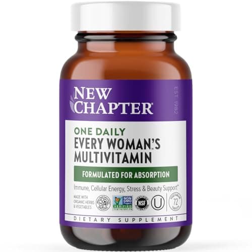 New Chapter Women's Multivitamin for Immune, Beauty + Energy Support with 20+ Nutrients -- Every Woman's One Daily, Gentle on the Stomach, 72 Count