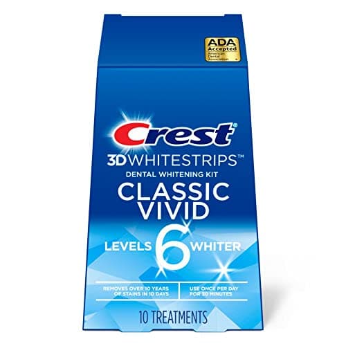 Crest 3D Whitestrips, Classic Vivid, Teeth Whitening Strip Kit, 20 Strips (10 Count Pack)