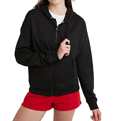 Hanes Comfortblend Standard Originals Full, Midweight Fleece Sweatshirt, Zip Hoodie for Women, Plus, Black