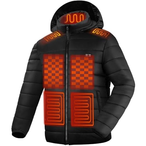bailinghai Heated Jacket for Men and Women, Black Winter Coat with Bαtterγ Pack,15 Heating Zone Heated Coat