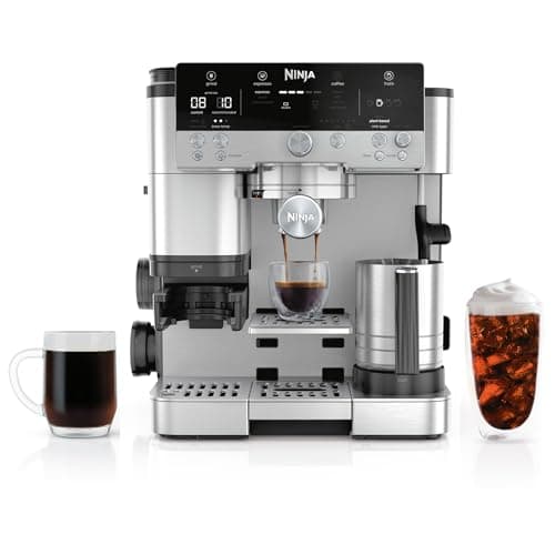 Ninja Luxe Café 3-in-1 Espresso, Drip Coffee and Cold Brew Machine | Intergrated Coffee Grinder, Milk Frother, Assisted Tamper & Built-In Espresso Accessory Storage | Stainless Steel | ES601