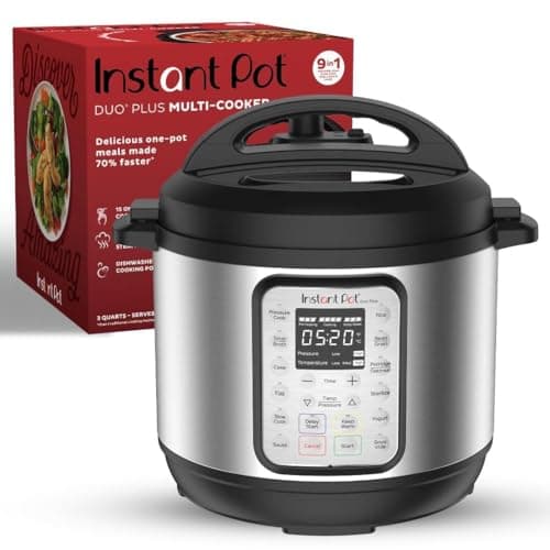 Instant Pot Duo Plus 9-in-1 Multicooker, Pressure Cooker, Slow Cook, Rice Maker, Steamer, Sauté, Yogurt, Warmer & Sterilizer, Includes App With Over 800 Recipes, Stainless Steel, 6 Quarts
