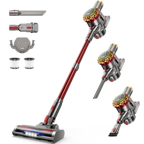 Aipoway Cordless Vacuum Cleaner 580W 50Kpa Vacuum Cleaners For Home, 65 Mins Battery Stick Vacuum Led Panel, Anti-Tangle, Self-Standing, 8-In-1 Lightweight Vacuum For Hardwood Floor/Carpet/Pet Hair -Y