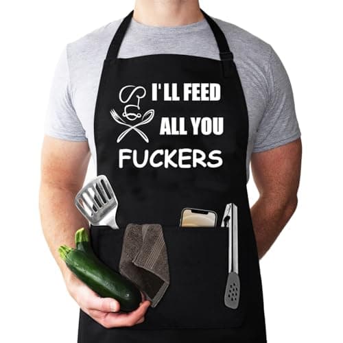 JMYJTSHDP Aprons for Men, Mens Apron, Funny Aprons for Men, Husband Birthday Gift, Gifts for Husband, Father's Day Gifts for Dad, Perfect for Kitchen Cooking, BBQ, Baking.