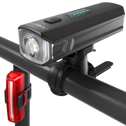 APECYC Bike Lights Front and Back, 1200 Lumen Bicycle Light for Night Riding, Rechargeable USB-C Strong Brightness Bike Headlight and Tail Light Set with 4+5 Light Modes for Cyclists and Commuters