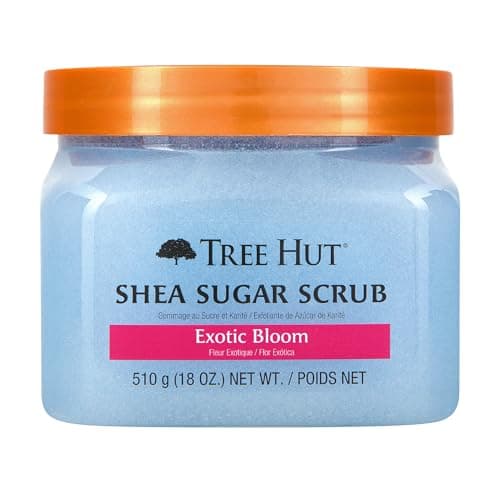 Tree Hut Exotic Bloom Shea Sugar Scrub | Exfoliating Body Scrub Removes Dead, Dry Skin for a Soft & Hydrated Feel | Nourishing Essential Body Care | 18 fl oz.
