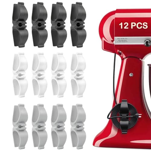 Lancord Cord Organizer for Appliances, 12 Pack Upgraded Kitchen Appliance Cord Organizer Stick On Appliance Wire Organizer Wire Wrapper for Kitchen Appliances Mixers, Coffee Maker, Pressure Cooker