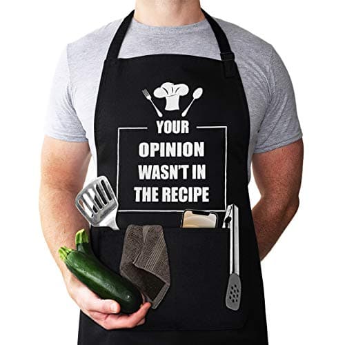 LYLPYHDP Aprons for Men, Mens Apron, Funny Aprons for Men, Adjustable Neck Strap Waterproof and OilProof Best for Cooking, Husband Birthday Gift, Gifts for Husband, Father's Day Gifts for Dad.