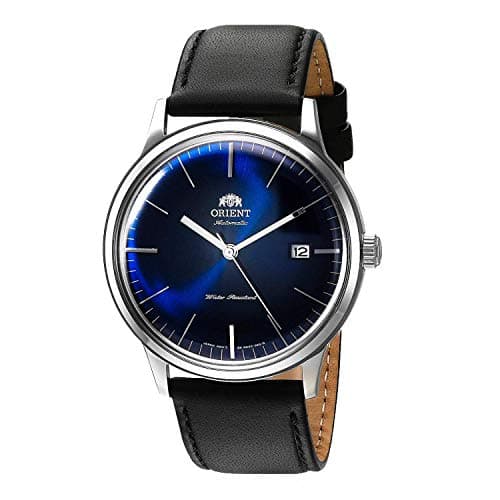 Orient Men's '2nd Gen. Bambino Ver. 3' Japanese Automatic Stainless Steel and Leather Dress Watch, Color:Blue (Model: FAC0000DD0)