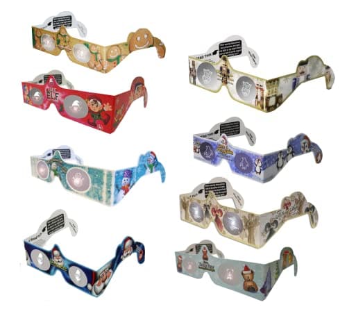 8 Pair - 3D Christmas Glasses - New for 2025-8 Pairs Variety Pack, Exclusively Featuring The Christmas Nutcracker, Penguin, Gingerbread Man, Teddy Bear, Santa, Elf, Angel, and Snowman.