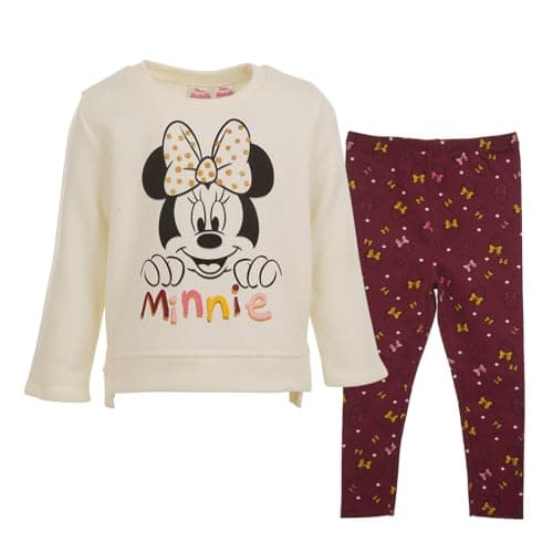 Disney Minnie Mouse Toddler Girls Sweatshirt and Leggings Outfit Set White 2T