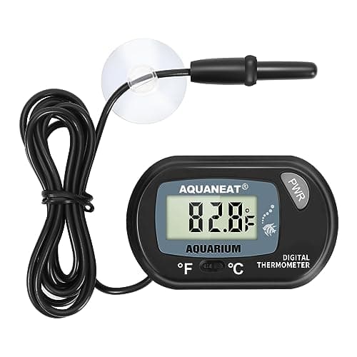 AQUANEAT Aquarium Thermometer, Fish Tank Thermometer, Digital Temperature Test, with Large LCD Display (1 Pack)