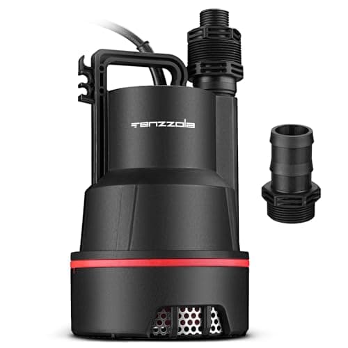 Tenzzola Sump Pump, 1/3 HP 2400GPH Submersible Utility Water Pump, Thermoplastic Portable Electric Water Removal Transfer Pump with 16.4FT Cord for Swimming Pool Basement Garden Pond Tubs Draining