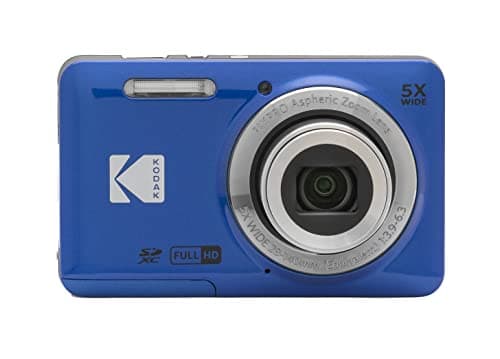 KODAK PIXPRO FZ55-BL 16MP Digital Camera 5X Optical Zoom 28mm Wide Angle 1080P Full HD Video 2.7" LCD Vlogging Camera (Blue)