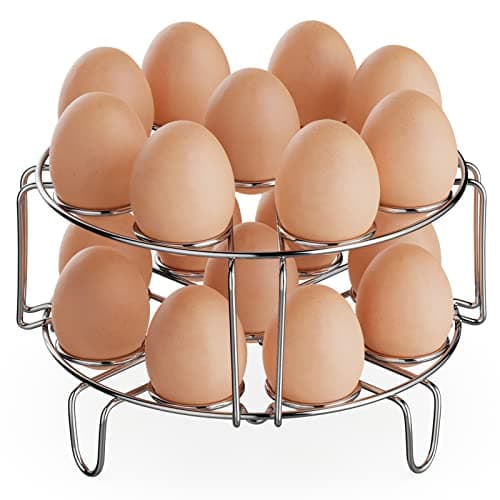 GSlife Egg Steamer Rack - Stainless Steel Trivet for 6, 8 Quart Pressure Cooker, Cooks 18 Eggs, Stackable Steaming Holders for Instant Pot Accessories, 2 Packs