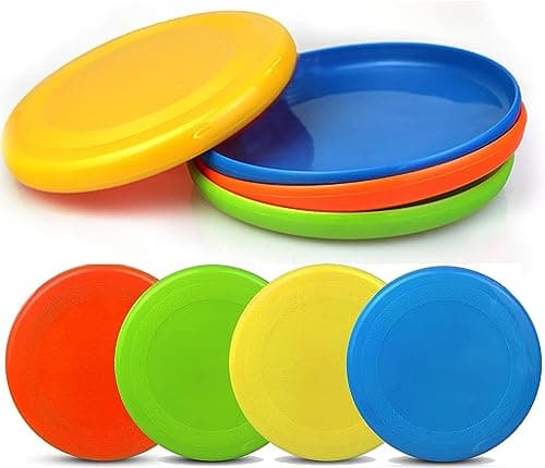 Sand Beach Toys Jumbo Thick 8" Flying Disc Toys for Kids Adults, Sport Yard Disc Toy for Outdoor Beach Accessories Backyard, Lawn, Park Flying Ring Gift Set Boys Girls(8 Pack)