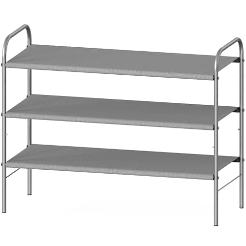 Simple Houseware 3-Tier Shoe Rack Storage Organizer, Grey