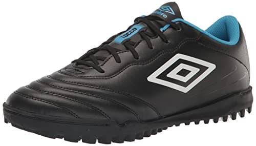 Umbro Men's Tocco 3 League TF Soccer Turf Shoe, Black/White/Blue, 10