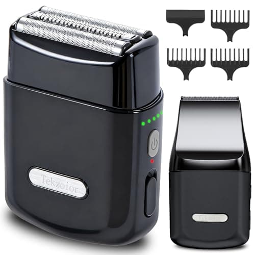 Men's 2-in-1 Rechargeable Foil Shaver & Hair Clipper, Beard & Sideburn Grooming Trimmer, 3 Floating Blades Electric Razor, 7200RPM High-Speed Motor, IPX7 Waterproof, Travel-Friendly
