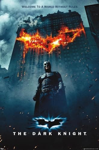 Trends International DC Comics - The Dark Knight - Batman Logo On Fire One Sheet Wall Poster, 22.375" x 34", Unframed Version