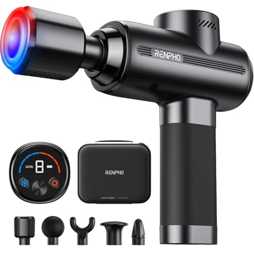 RENPHO Active Thermacool 2 Massage Gun with Heat and Cold, New Year's Gifts, [2025 Upgraded] Percussion Deep Tissue Handheld Neck Massager, FSA Approved, Muscle Masajeador for Men Women Athletes HSA