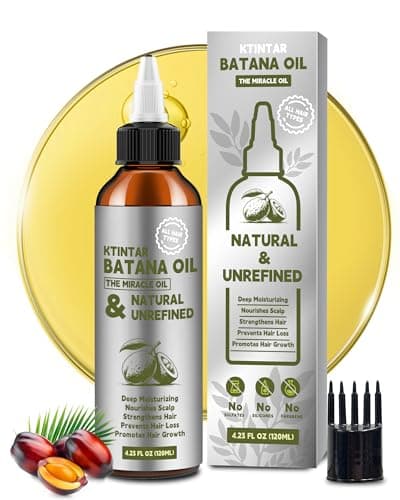 Ktintar 100% Natural Raw Batana Oil for Hair Growth, Dr Sebi Hair Growth Oil From Honduras, Thicker & Stronger Hair, Prevents Hair Loss, Eliminates Split Ends 4.23 Fl Oz (Pack of 1)