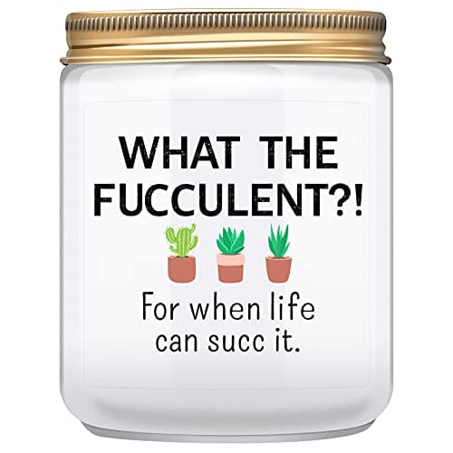 Funny Gifts for Women, Men- Birthday Gift for Best Friends, Her, Him, Girlfriend, Sister, Plant Lover- Unique Christmas & Valentines Day Present - Lavender Candles