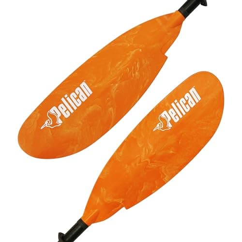 Pelican Poseidon Paddle 90.5 in - Aluminum Shaft with Reinforced Fiberglass Blades - Lightweight, Adjustable Kayaks Paddles - Perfect for Kayaking Boating & Kayak Fishing (Orange/Black, 2020 Model)