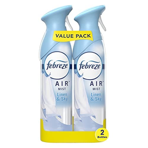 Febreze Air Mist Air Freshener Spray, Odor-Fighting Room Spray, Air Fresheners for Home and Bathroom and Kitchen, Aerosol Can, Linen & Sky Scent, 8.8oz, 2 Count