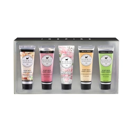 Dionis Goat Milk Skincare Hand Cream Gift Sets - Assorted Scented Travel Size Hand Creams In a Gift Box - Mini Hand Lotion Self Care Gifts for Women, Cruelty Free Lotion For Dry Skin, Inspire 2024