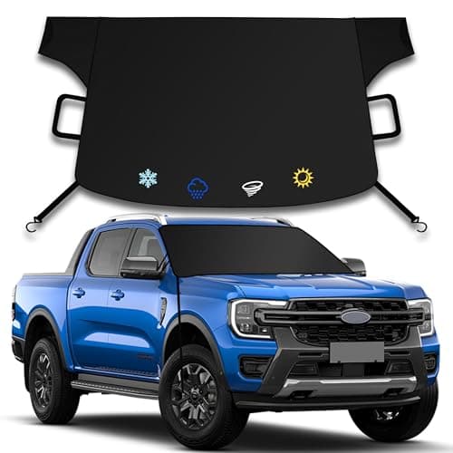 Windshield Cover for Ice and Snow,New Upgraded Heavy Duty Windshield Snow Cover,Extra Large Size (75"x45"),Windproof Winter Frost and Deicing Awning Suitable Fzor Cars, Trucks, SUVs