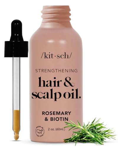 Kitsch Rosemary Oil for Hair Growth & Healthy Scalp, Pre Wash Scalp & Hair Oil Infused with Biotin, Hair Growth Serum & Hair Strengthening Treatment, Nourishing & Volumizing in Recycled Bottle, 60 mL