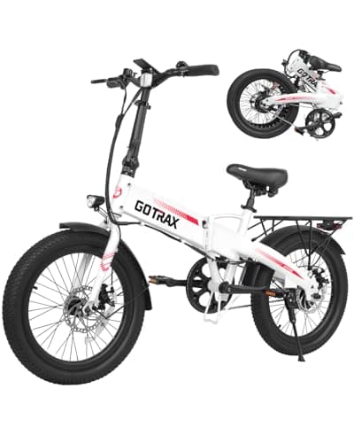 Gotrax R1 20" Folding Electric Bike with 40 Miles (Pedal-assist1) by 48V Battery, 20Mph Power by 350W, Weighs Only 45lbs, LCD Display & 5 Pedal-Assist Levels, Suitable for Leisure Riding&Commuting WHI