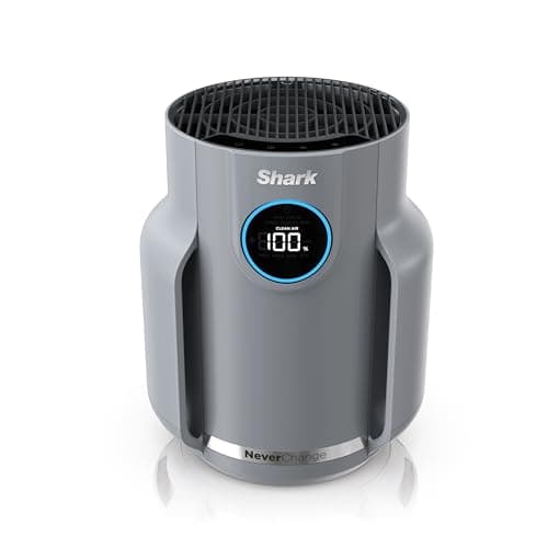 Shark Air Purifier for Home, NeverChange Compact Pro, for Bedroom, Nursery, Home Office, Dorm, HEPA-Exceeding Filter, Captures Pollutants, Pet Dander, Dust, Odor, Smoke, and More, HP071BRN, Winter Fog