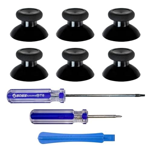 Xbox One Controller Joystick Replacement - 6PCS Genuine Thumbsticks Analog Thumb Sticks Parts - True Rubberized with T8 T6 Repair Screwdriver Kit for Xbox One Controller