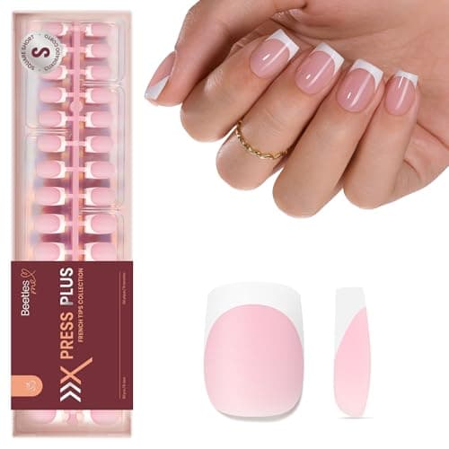 Best Nail Tips #10 from beetles Gel Polish Beetles French Tips Press On Nails: 150 Pcs Pink Short Square Press On Nails Fake Nail Tips, Soft Gel Nail False Nails Art DIY Gifts For Women