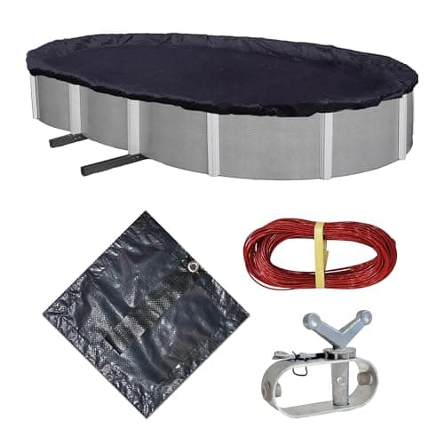 Blue Wave BWC732 8-Year 18 x 34-ft Oval Above Ground Pool Winter Cover, FT FT, Dark Navy Blue