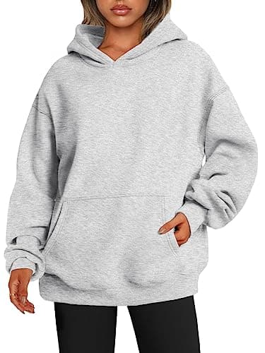 EFAN Womens Hoodies Oversized Sweatshirts Pullover Fleece Sweaters Long Sleeve Winter Fall Outfits Fashion Y2k Clothes Grey M