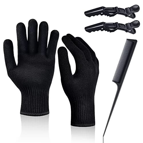 IKOCO Heat Proof Medium Glove Mitts for Hair Styling - 2Pcs for Flat Iron, Curling Wand, and Hot-Air Brushes