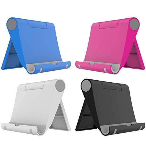 Best Phone Stands #3 from VOVIGGOL VOVIGGOL 4 Pack Cell Phone Stand for Desk, Foldable Cell Phone Holder Mobile Stand Phone Dock, Adjustable Tablet Stand Holder Compatible with iPhone 16 15 14 13 12 11 Pro iPad Samsung(4 Color)