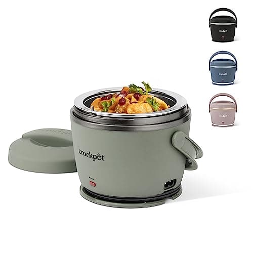 Crock-Pot Portable Electric Lunch Box 20-Ounce Food Warmer Moonshine Green | Ideal for Travel On-the-Go | Keeps Food Spill-Free Warm & Tasty | Dishwasher-Safe