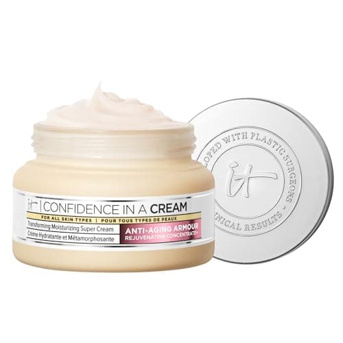 IT Cosmetics Confidence in a Cream - Hydrating & Anti Aging Face Moisturizer, Visibly Reduces Fine Lines & Wrinkles, Up To 48H Hydration, Repairs Skin Barrier, Squalane & Ceramides - 2 fl oz